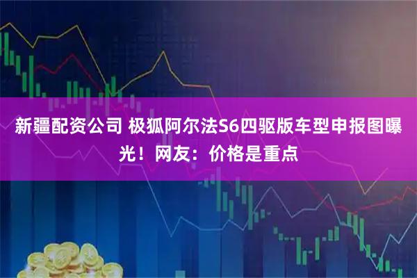 新疆配资公司 极狐阿尔法S6四驱版车型申报图曝光!网友:价格是重点