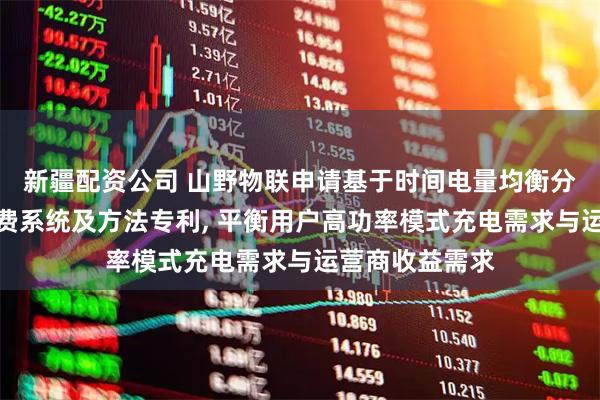 新疆配资公司 山野物联申请基于时间电量均衡分析的充电桩收费系统及方法专利, 平衡用户高功率模式充电需求与运营商收益需求